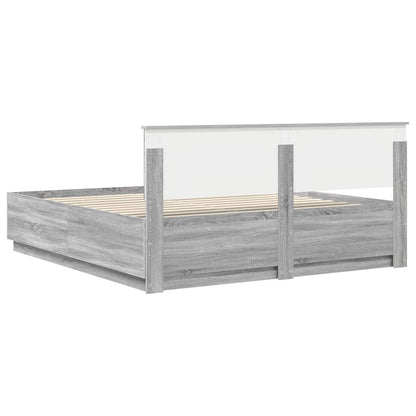 vidaXL Bettrahmen Graues Sonoma 180 x 200 cm Holzwerkstoff