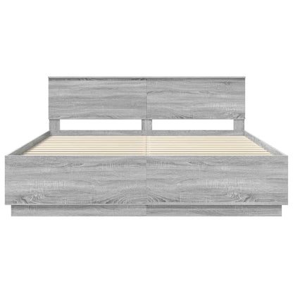 vidaXL Bettrahmen Graues Sonoma 180 x 200 cm Holzwerkstoff