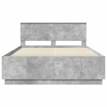 vidaXL Bettrahmen mit Kopfteil Beton Grau 160 x 200 cm Holzwerkstoff
