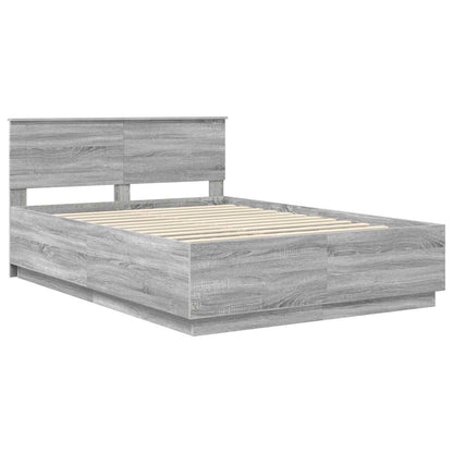 vidaXL Bettrahmen Graues Sonoma 160 x 200 cm Holzwerkstoff