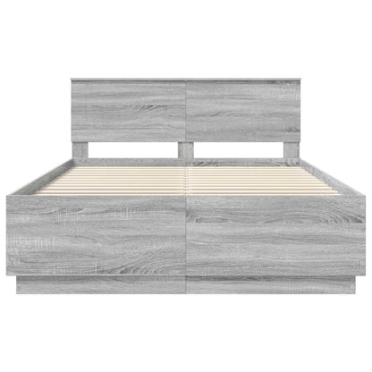 vidaXL Bettrahmen Graues Sonoma 160 x 200 cm Holzwerkstoff