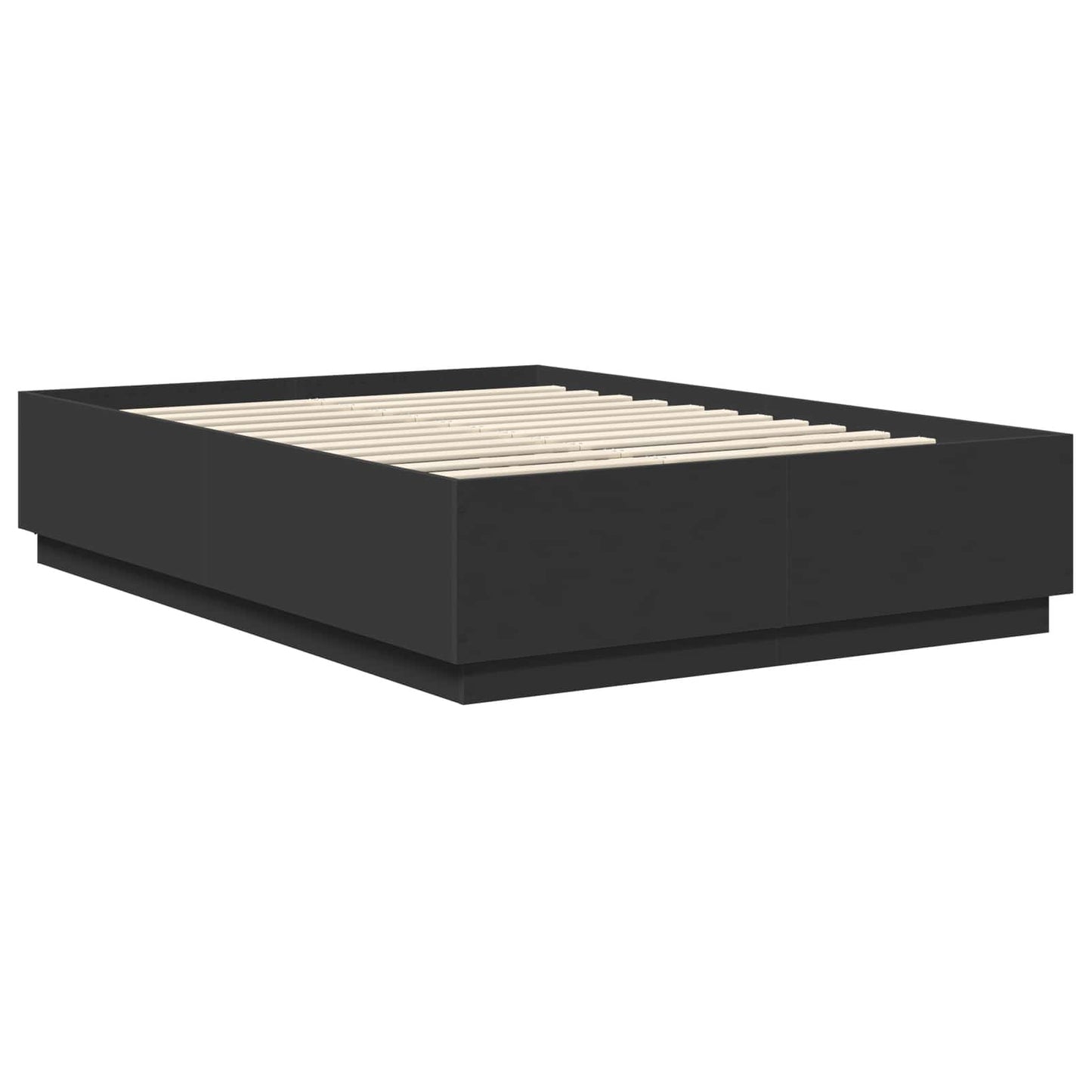Bettrahmen mit Kopfteil Schwarz 150 x 200 cm Holzwerkstoff