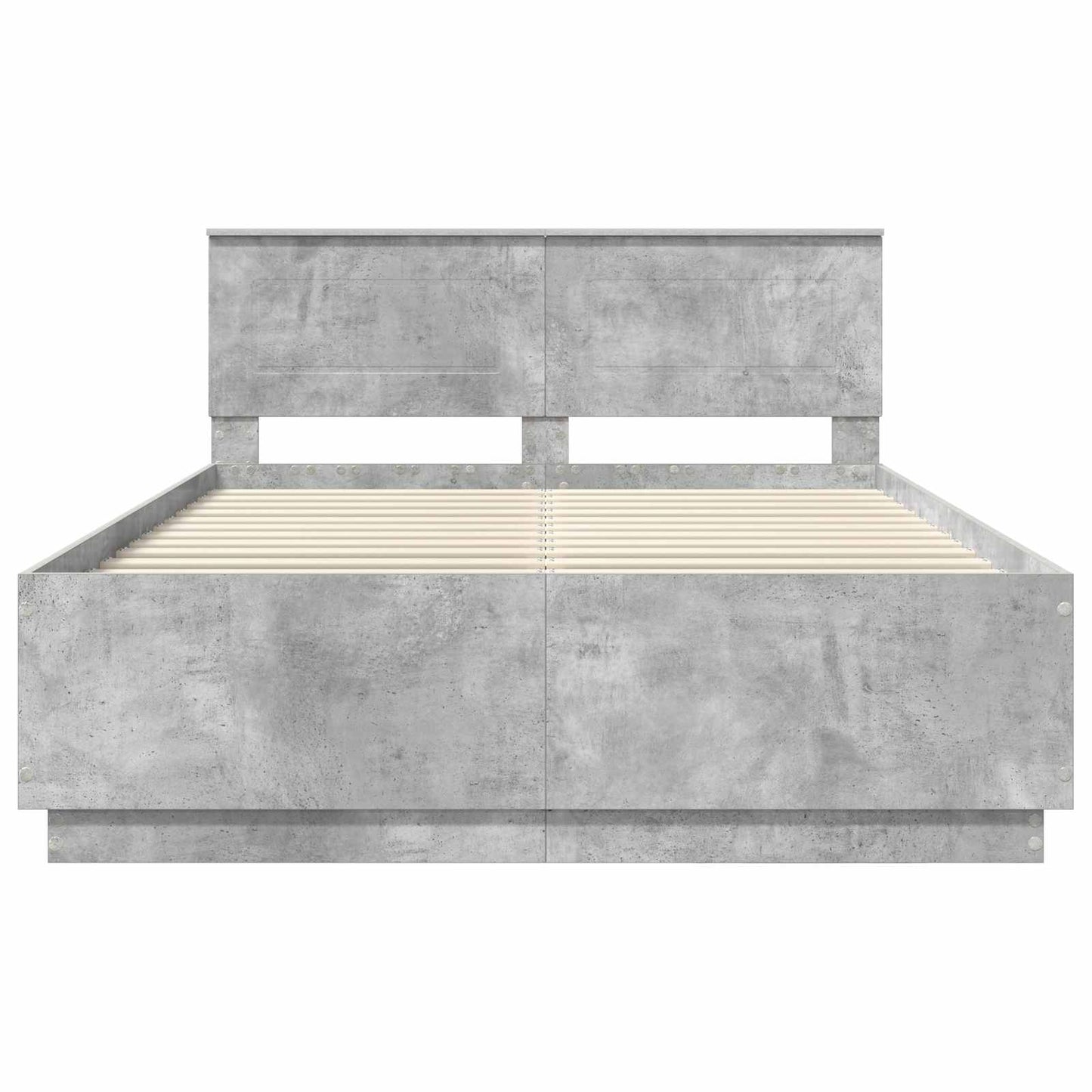 vidaXL Cadre de lit avec tête de lit gris béton 150 x 200 cm bois d'ingénierie
