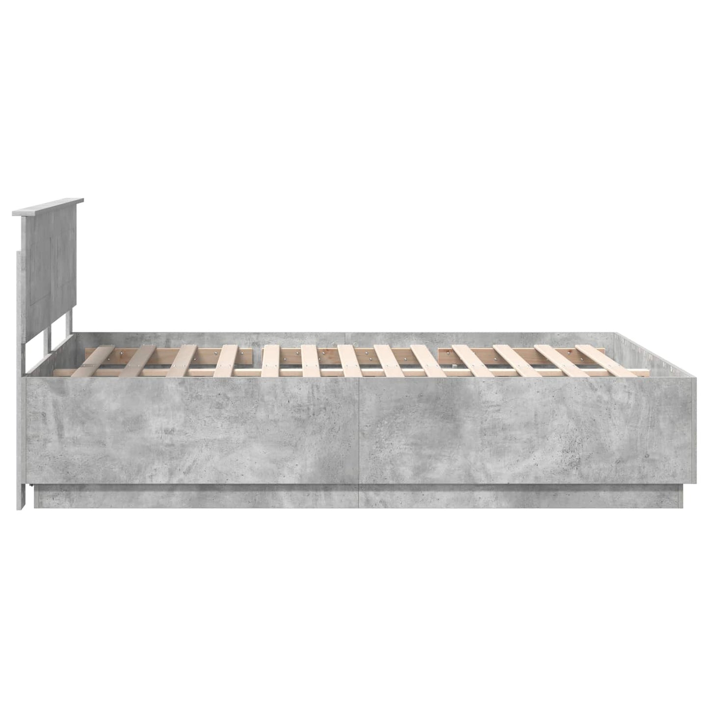 vidaXL Cadre de lit avec tête de lit gris béton 150 x 200 cm bois d'ingénierie