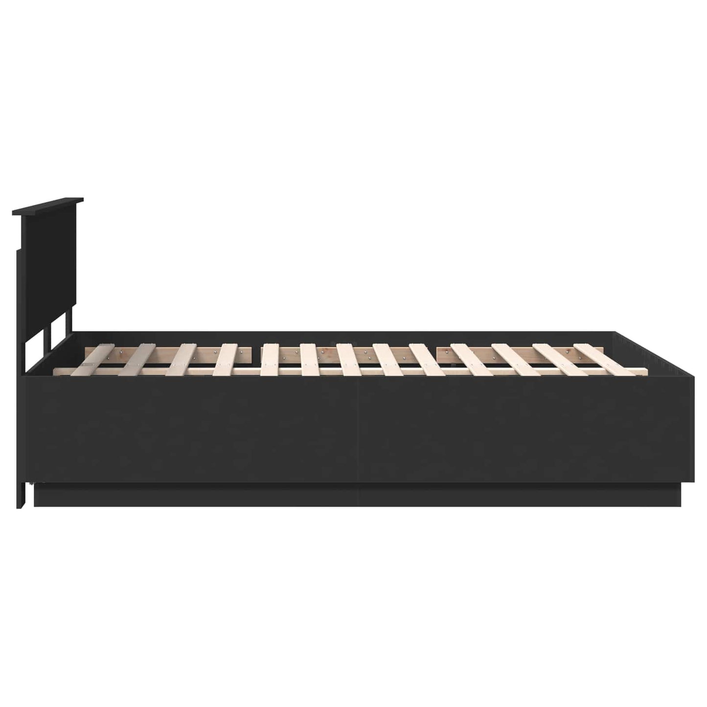 vidaXL Bettrahmen mit Kopfteil Schwarz 140 x 190 cm Holzwerkstoff