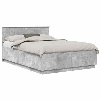 vidaXL Cadre de lit avec tête de lit Gris béton 140 x 190 cm Aggloméré