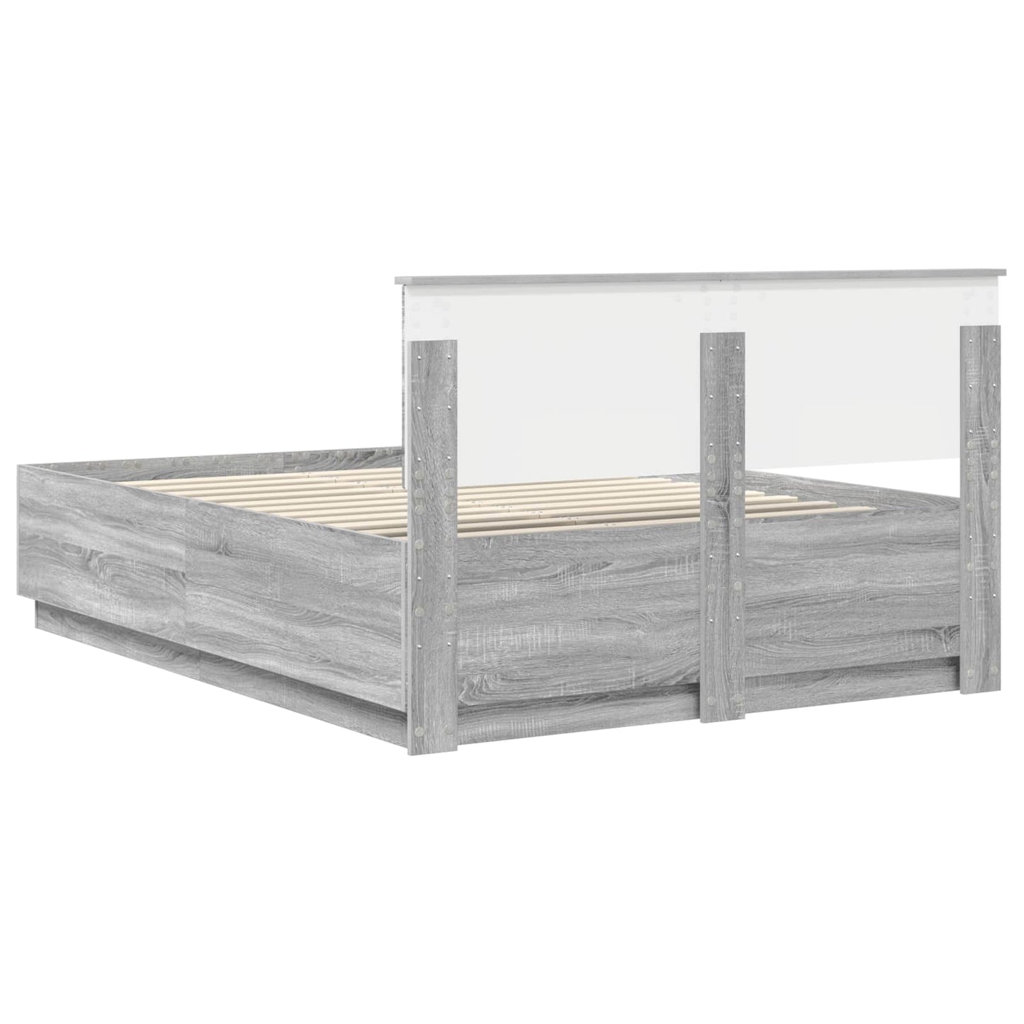 vidaXL Bettrahmen Graues Sonoma 140 x 190 cm Holzwerkstoff