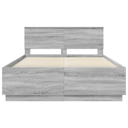 vidaXL Bettrahmen Graues Sonoma 140 x 200 cm Holzwerkstoff