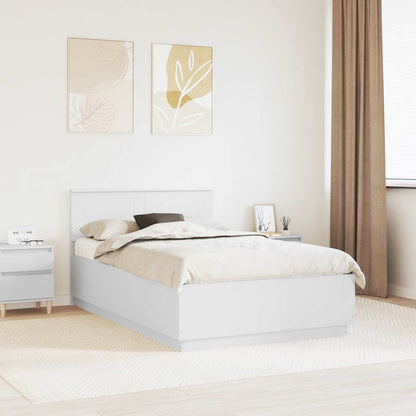 vidaXL Cadre de lit avec tête de lit Blanc 135 x 190 cm Aggloméré