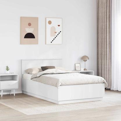 vidaXL Cadre de lit avec tête de lit Blanc 135 x 190 cm Aggloméré