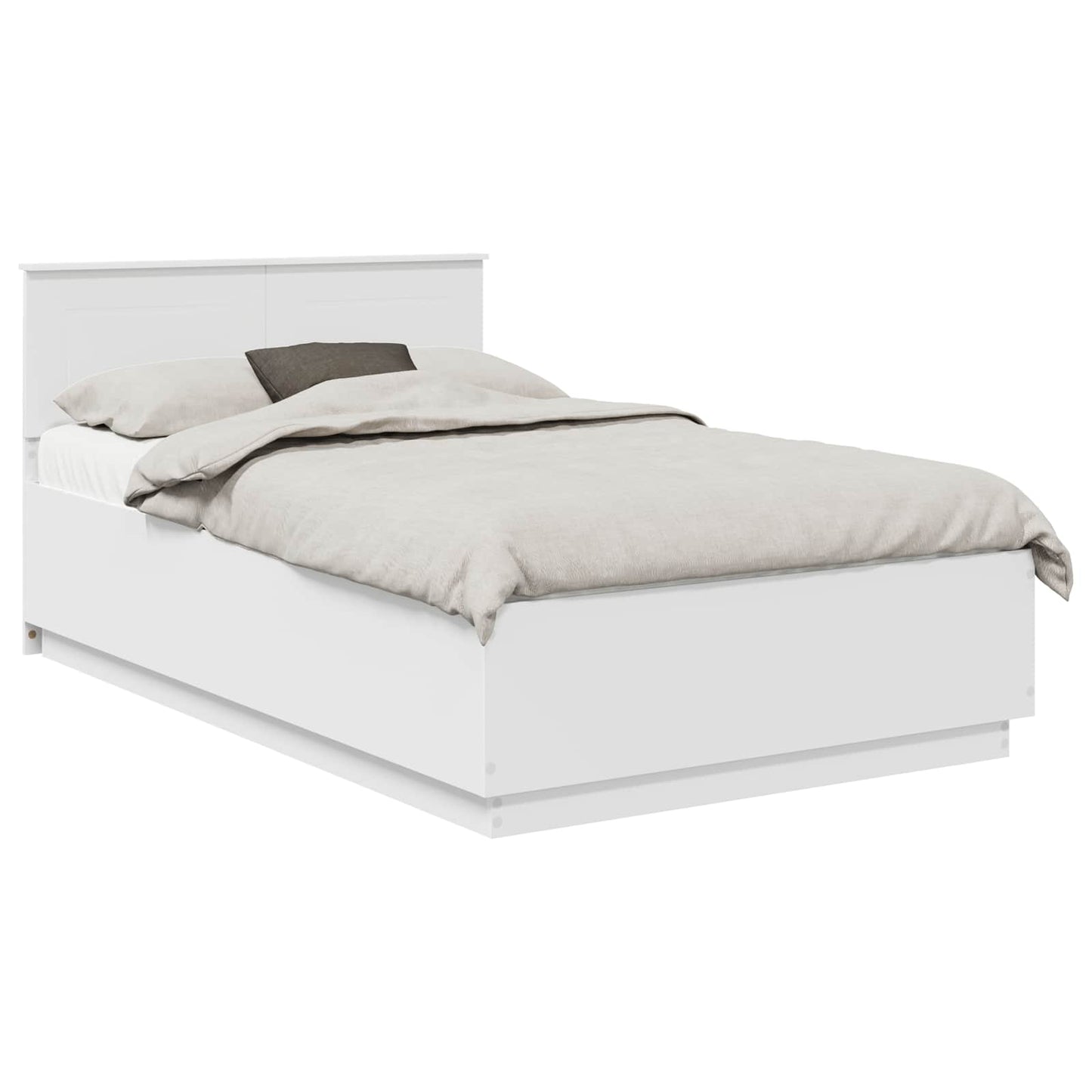 vidaXL Cadre de lit avec tête de lit Blanc 135 x 190 cm Aggloméré