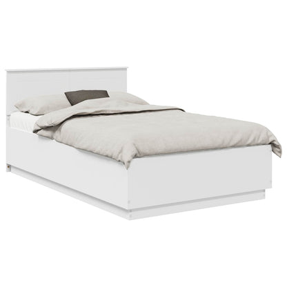 vidaXL Cadre de lit avec tête de lit Blanc 135 x 190 cm Aggloméré
