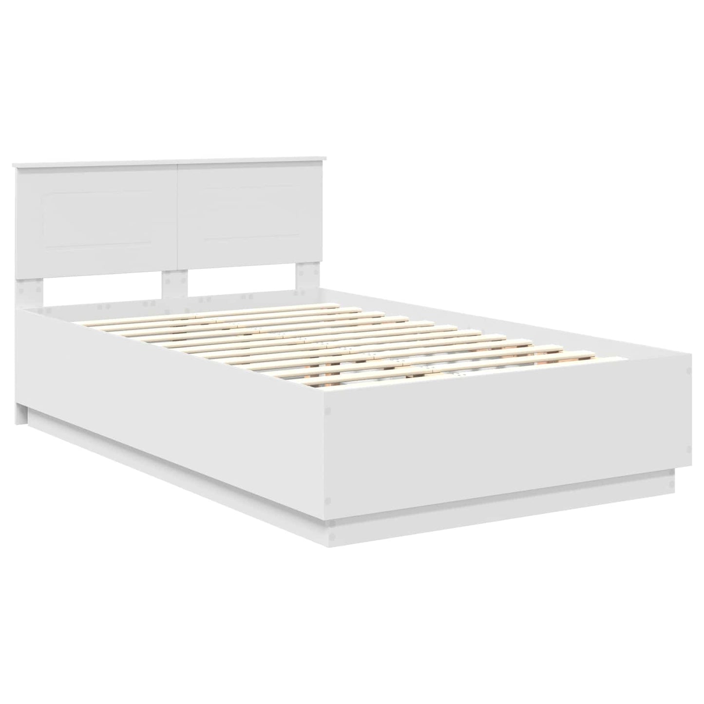 vidaXL Cadre de lit avec tête de lit Blanc 135 x 190 cm Aggloméré