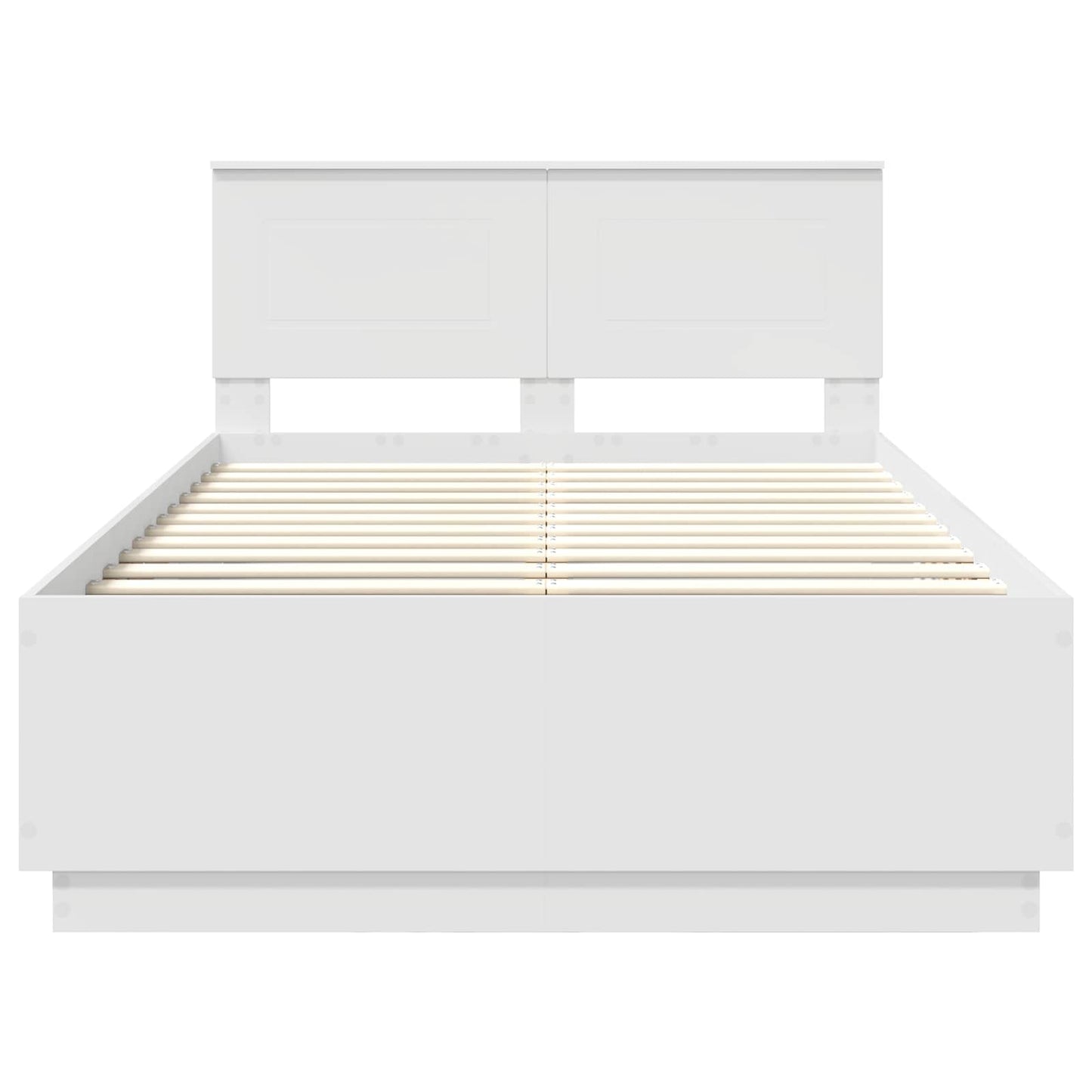 vidaXL Cadre de lit avec tête de lit Blanc 135 x 190 cm Aggloméré