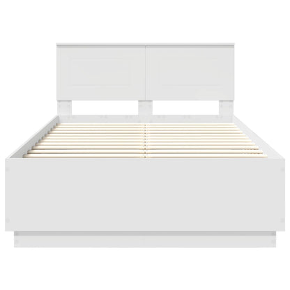 vidaXL Cadre de lit avec tête de lit Blanc 135 x 190 cm Aggloméré