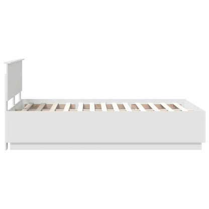 vidaXL Cadre de lit avec tête de lit Blanc 135 x 190 cm Aggloméré