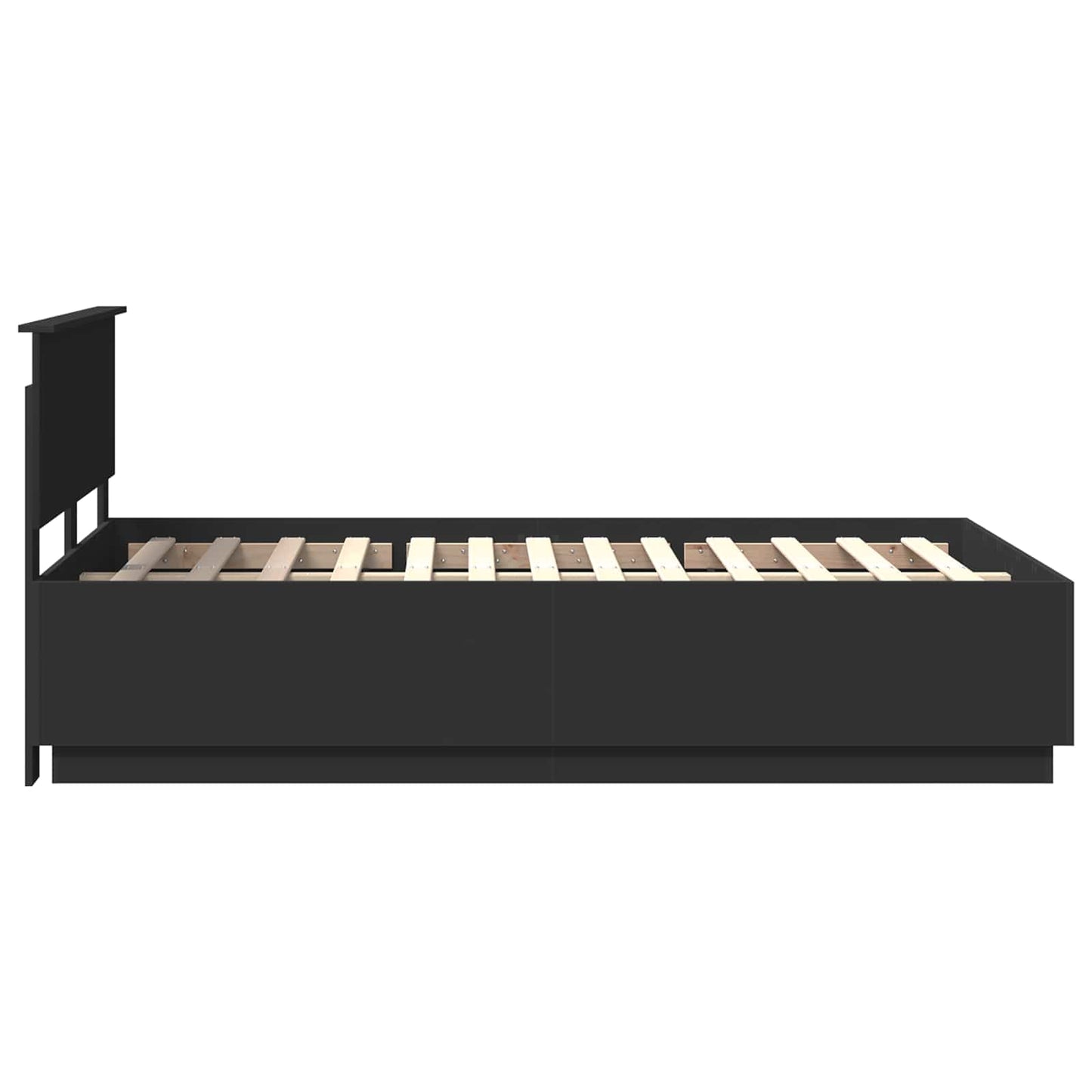 vidaXL Bettrahmen mit Kopfteil Schwarz 135 x 190 cm Holzwerkstoff