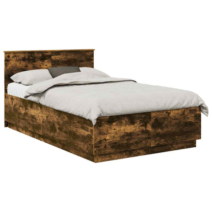 vidaXL Bettrahmen Geräucherte Eiche 135 x 190 cm Holzwerkstoff