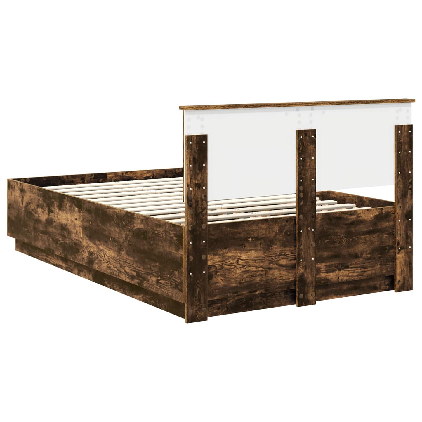 vidaXL Bettrahmen Geräucherte Eiche 135 x 190 cm Holzwerkstoff