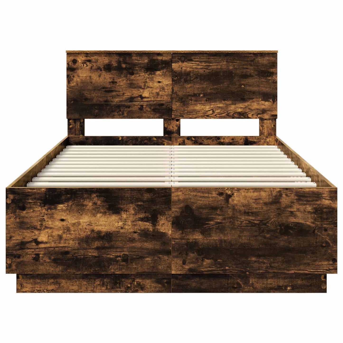 vidaXL Bettrahmen Geräucherte Eiche 135 x 190 cm Holzwerkstoff
