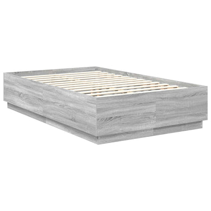 vidaXL Bettrahmen Graues Sonoma 135 x 190 cm Holzwerkstoff