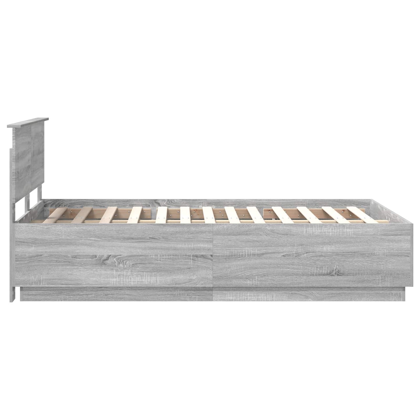 vidaXL Bettrahmen Graues Sonoma 135 x 190 cm Holzwerkstoff