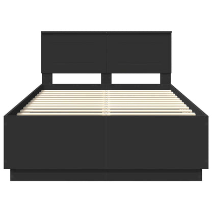 Bettrahmen mit Kopfteil Schwarz 120 x 190 cm Holzwerkstoff