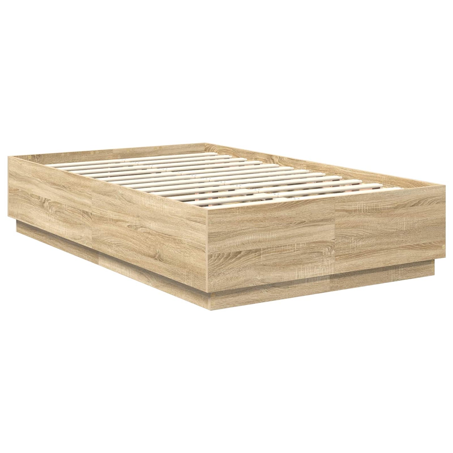 vidaXL Bettrahmen mit Kopfteil Sonoma-Eiche 120 x 190 cm Holzwerkstoff