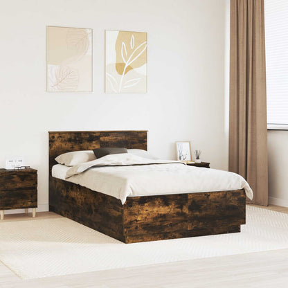 vidaXL Cadre de lit Chêne fumé 120 x 190 cm Bois d'ingénierie