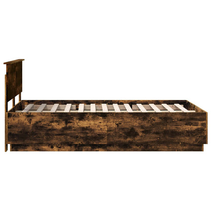 vidaXL Cadre de lit Chêne fumé 120 x 190 cm Bois d'ingénierie