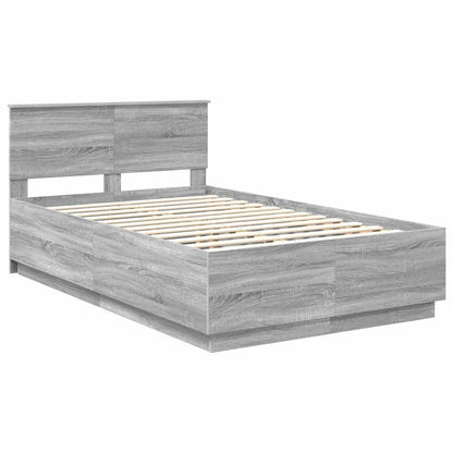 vidaXL Bettrahmen Graues Sonoma 120 x 190 cm Holzwerkstoff