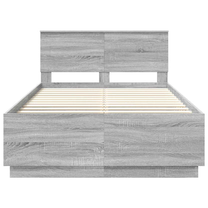 vidaXL Bettrahmen Graues Sonoma 120 x 190 cm Holzwerkstoff