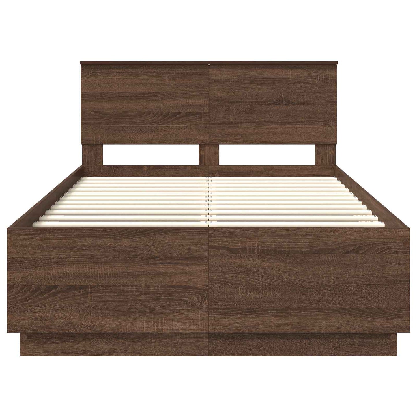 vidaXL Bettrahmen Braun Eichen-Optik 120 x 190 cm Holzwerkstoff