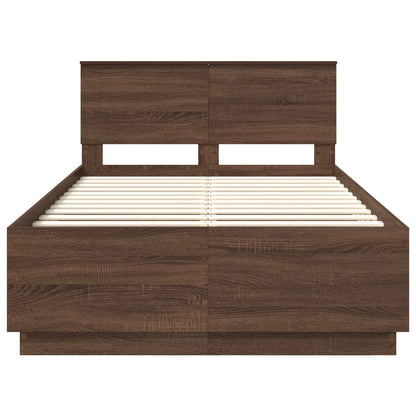 vidaXL Bettrahmen Braun Eichen-Optik 120 x 190 cm Holzwerkstoff