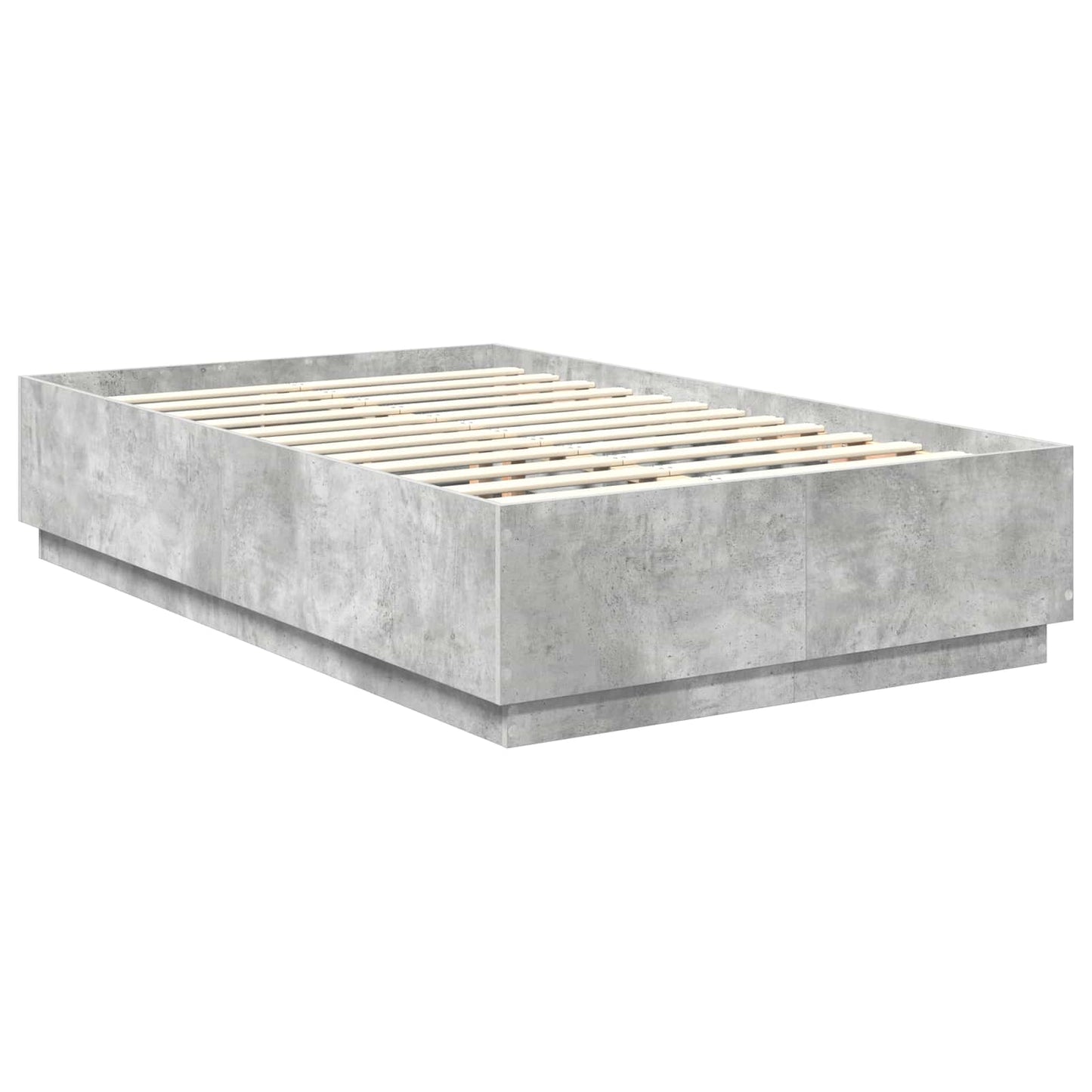 vidaXL Bettrahmen mit Kopfteil Beton Grau 120 x 200 cm Holzwerkstoff