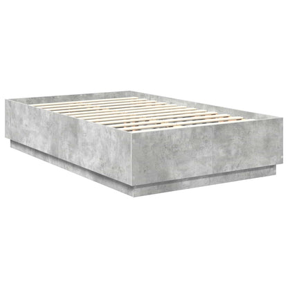 vidaXL Bettrahmen mit Kopfteil Beton Grau 120 x 200 cm Holzwerkstoff