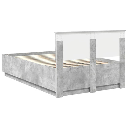 vidaXL Bettrahmen mit Kopfteil Beton Grau 120 x 200 cm Holzwerkstoff