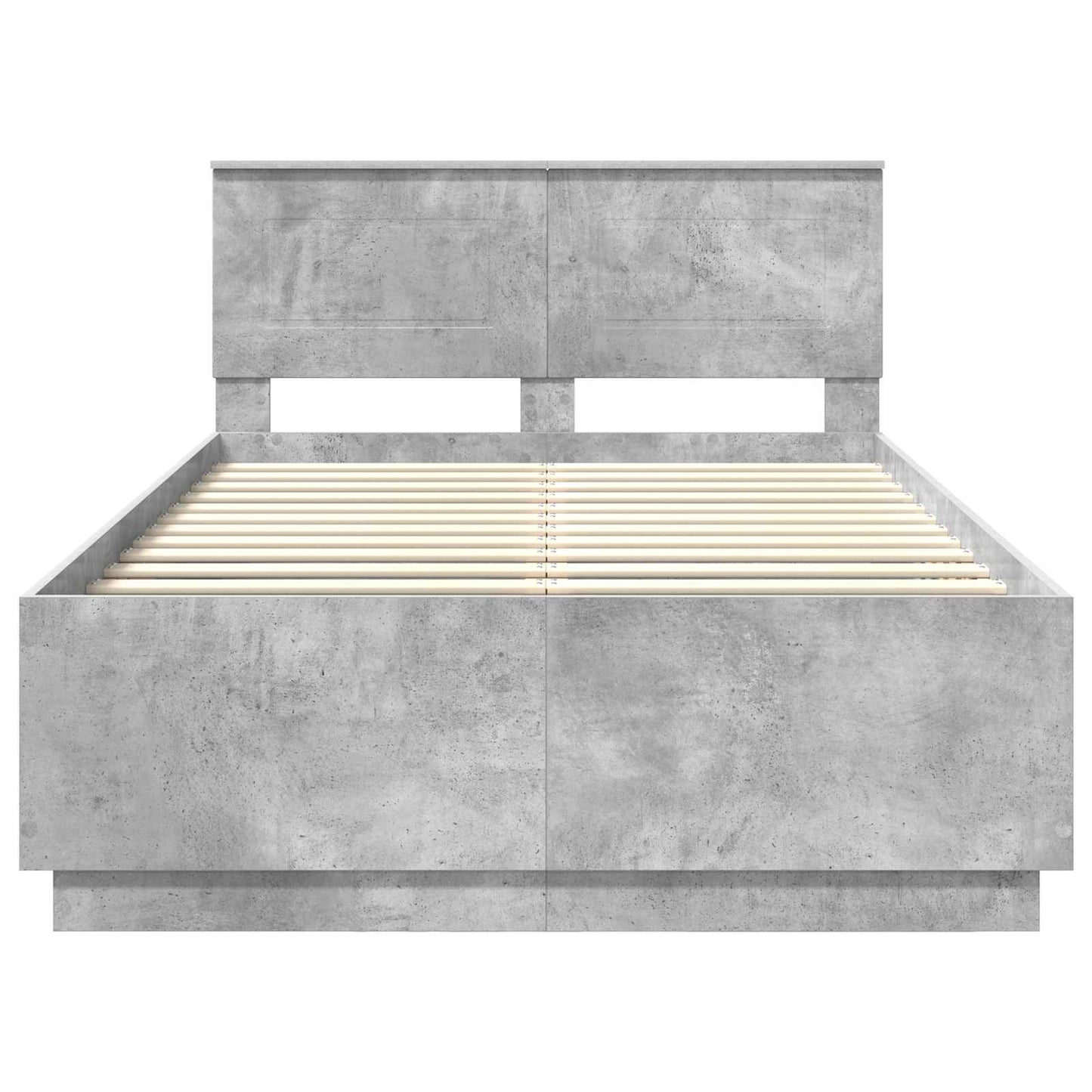 vidaXL Bettrahmen mit Kopfteil Beton Grau 120 x 200 cm Holzwerkstoff