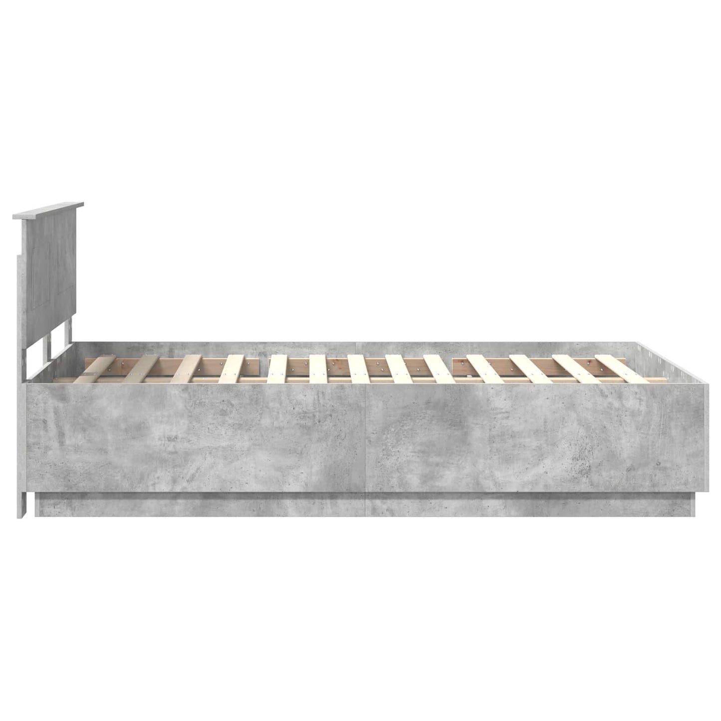 vidaXL Bettrahmen mit Kopfteil Beton Grau 120 x 200 cm Holzwerkstoff