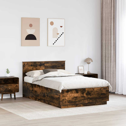 vidaXL Bettrahmen Geräucherte Eiche 120 x 200 cm Holzwerkstoff
