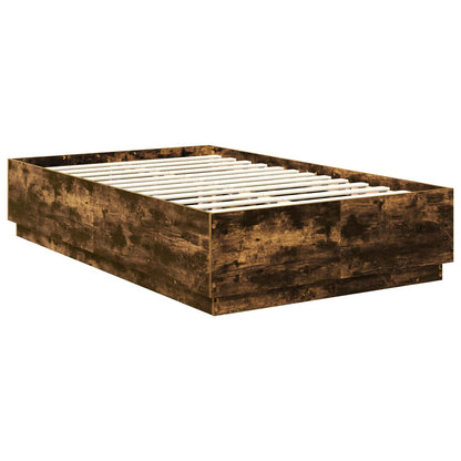 vidaXL Bettrahmen Geräucherte Eiche 120 x 200 cm Holzwerkstoff