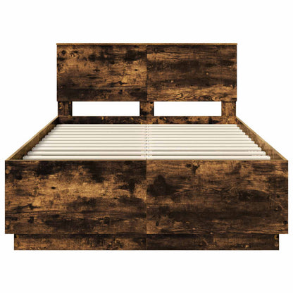 vidaXL Bettrahmen Geräucherte Eiche 120 x 200 cm Holzwerkstoff