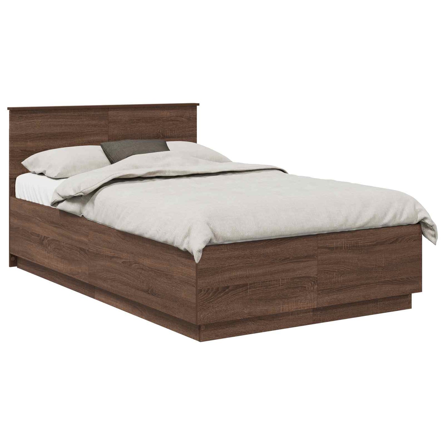 vidaXL Cadre de lit aspect chêne marron 120 x 200 cm Bois d'ingénierie