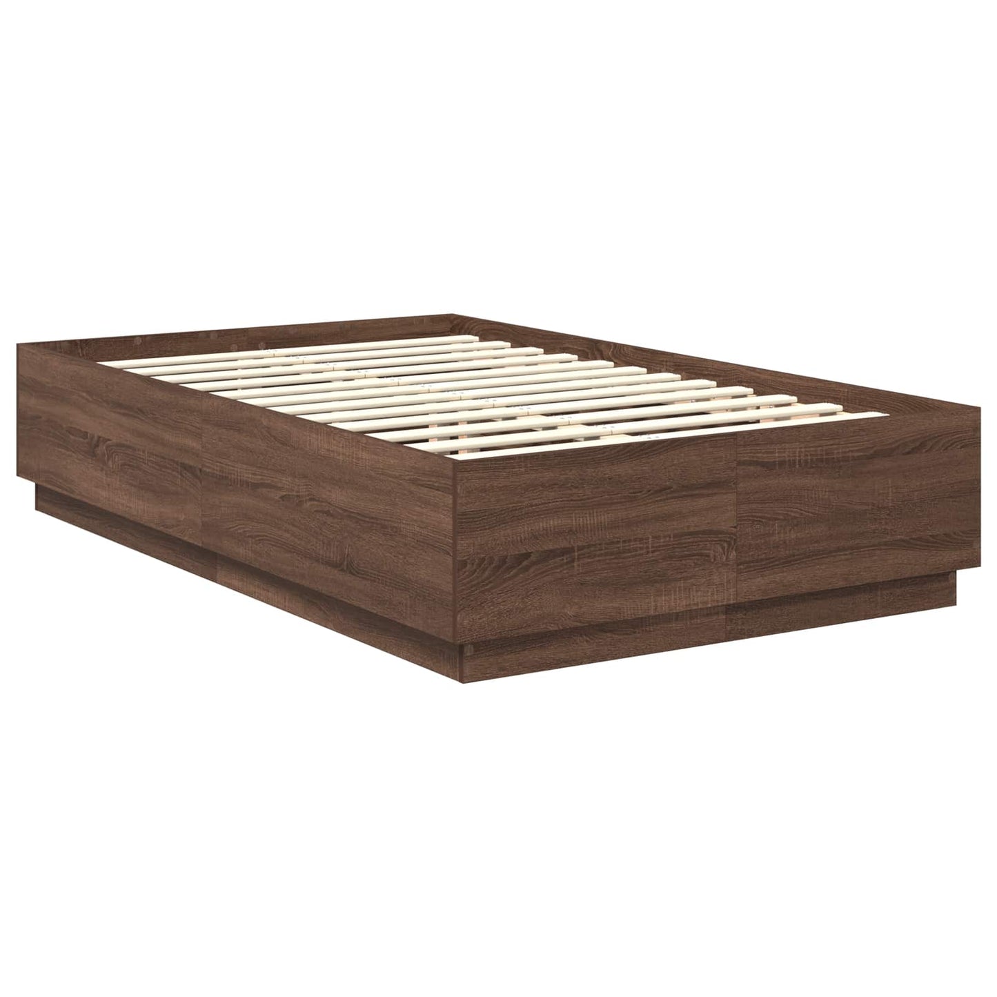 vidaXL Cadre de lit aspect chêne marron 120 x 200 cm Bois d'ingénierie