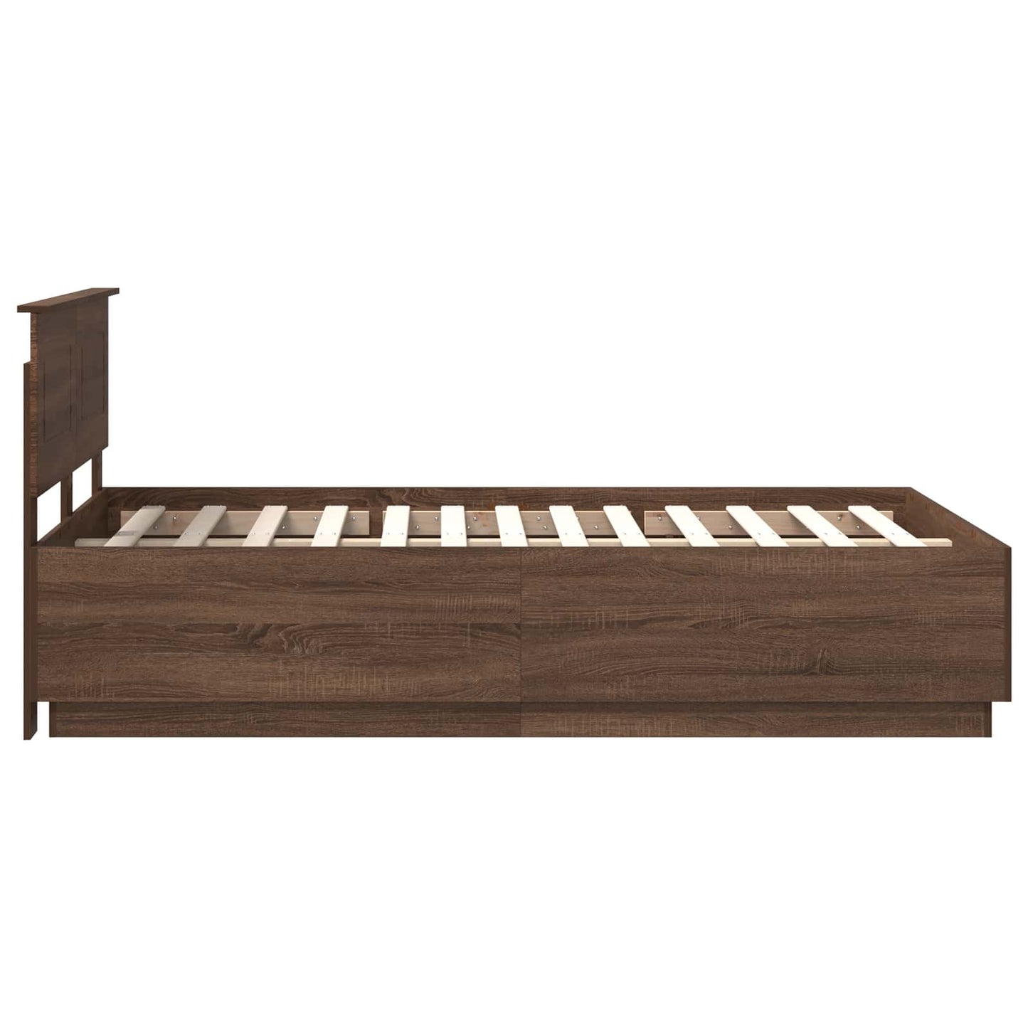 vidaXL Cadre de lit aspect chêne marron 120 x 200 cm Bois d'ingénierie