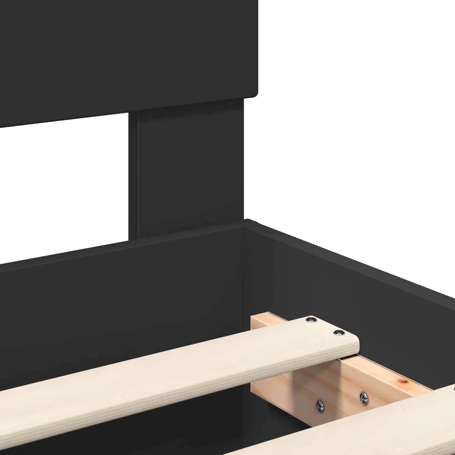 vidaXL Bettrahmen mit Kopfteil Schwarz 100 x 200 cm Holzwerkstoff