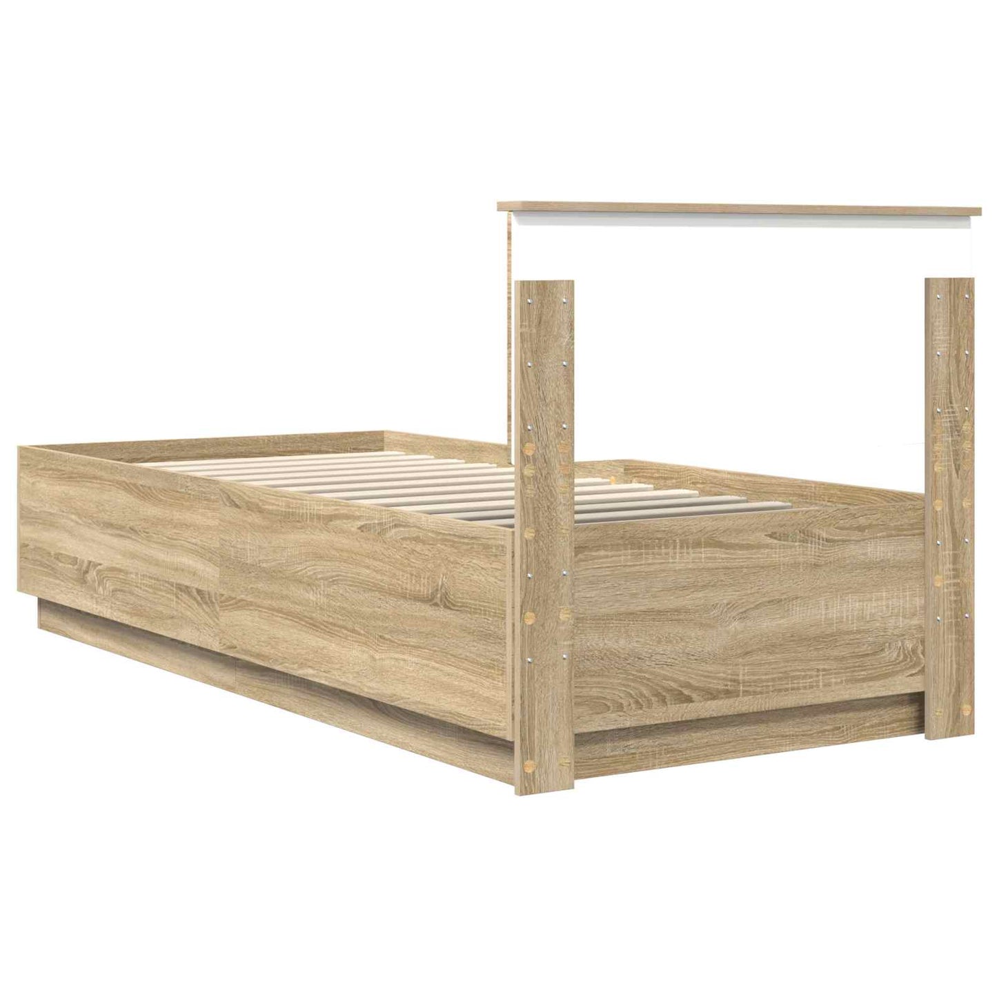 vidaXL Cadre de lit avec tête de lit chêne Sonoma 100 x 200 cm Bois d'ingénierie