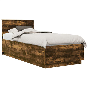 vidaXL Bettrahmen Geräucherte Eiche 100 x 200 cm Holzwerkstoff