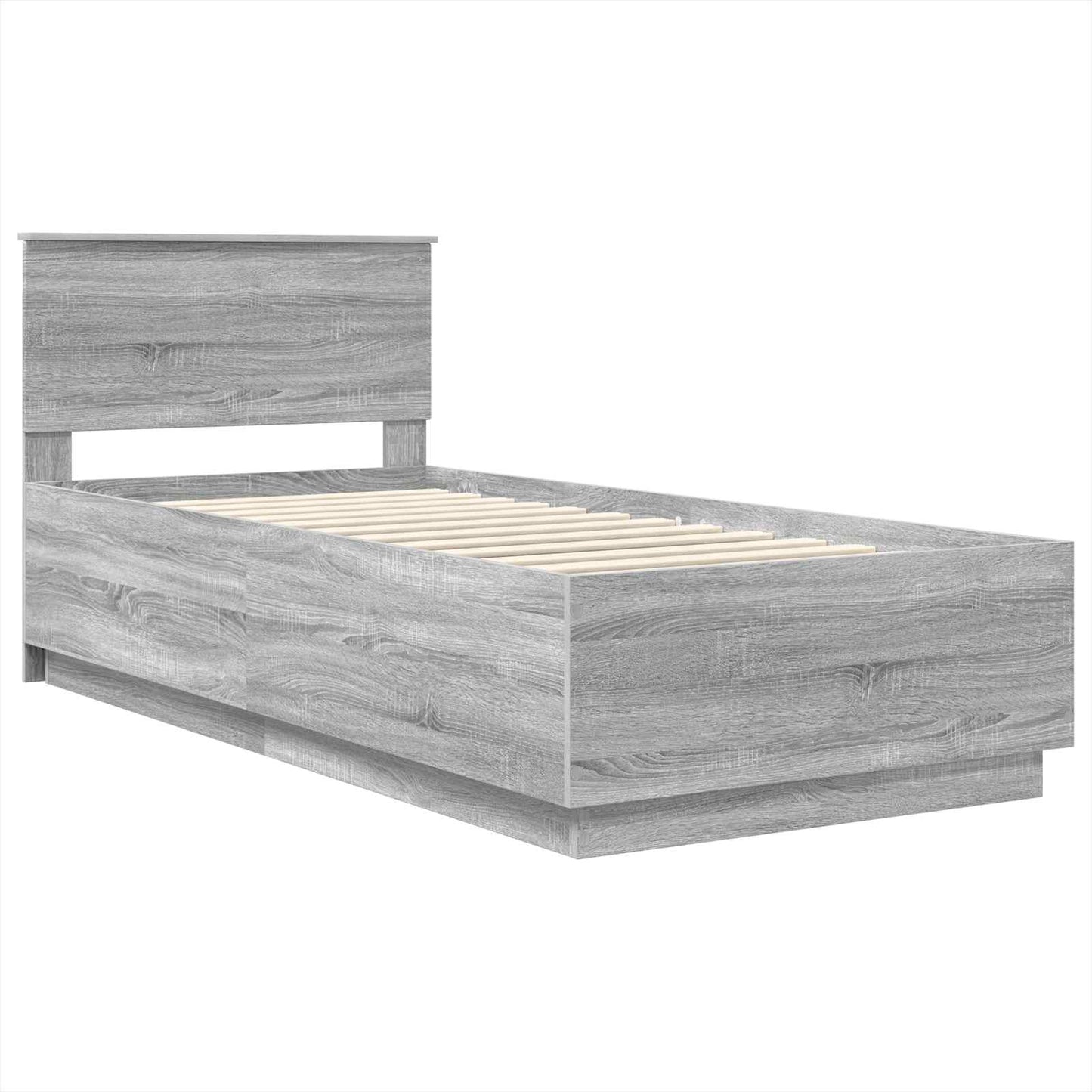 vidaXL Cadre de lit Gris Sonoma 100 x 200 cm Bois d'ingénierie