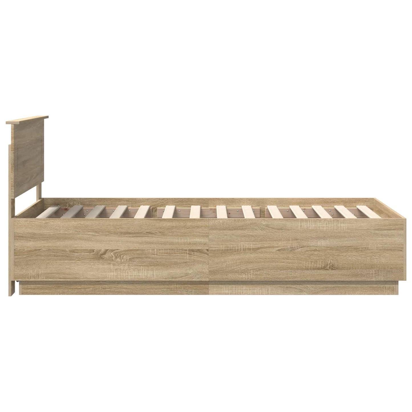 vidaXL Bettrahmen mit Kopfteil Sonoma-Eiche 90 x 190 cm Holzwerkstoff